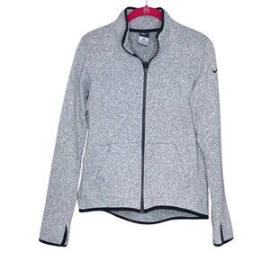 Nike‎ Women's Medium M Fleece Full Zip Therma-Fit Gray Athleisure Jacket 806983